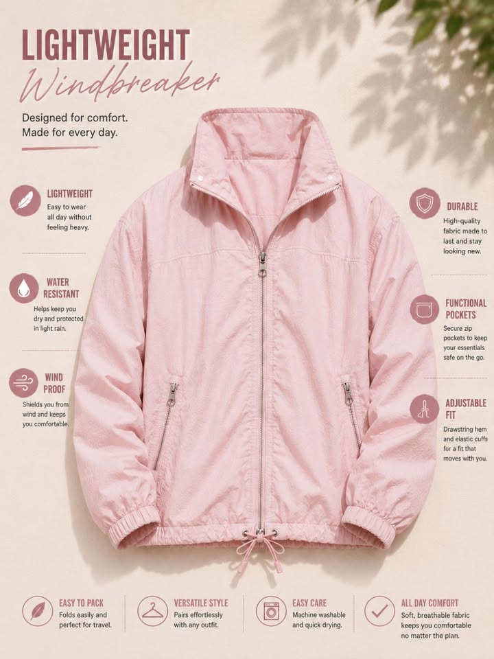 Lightweight Windbreaker Jacket for women