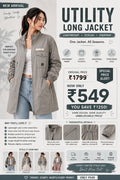 Utility Long Jacket For Men And Women